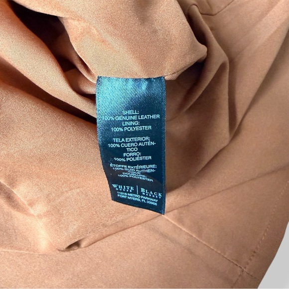 White House Black Market Leather Skirt Cognac Brown A-Line Quiet Luxury Sz 8 - Picture 9 of 13